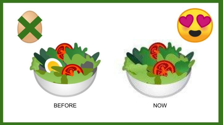 Veganism goes virtual after google emoji ditches eggs