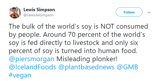 Piers Morgan branded a ‘misleading plonker’ for bizarre attack on vegans