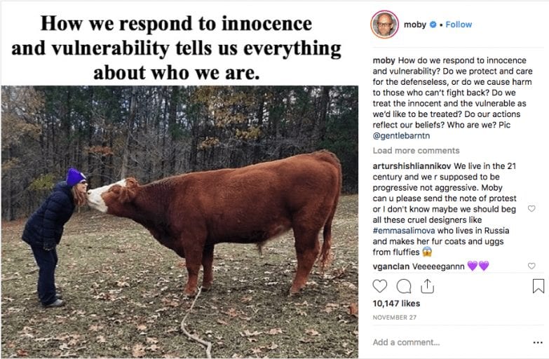 Vegan musician Moby makes heartfelt plea to meat-eaters this Christmas