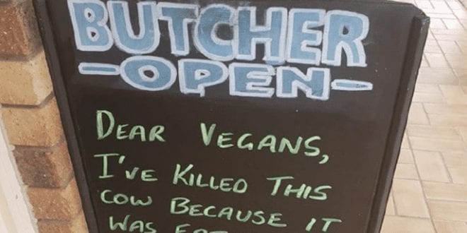 Butcher’s Spray-Painted With ‘Meat Is Murder’ After Taunting Vegans About Killing A Cow