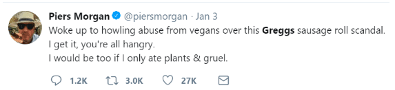 Food giants keep trolling Piers Morgan when they release a new vegan product