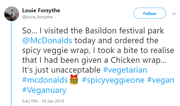 Vegans Left Disgusted As McDonald’s Repeatedly Serves Chicken In Its Veggie Wrap
