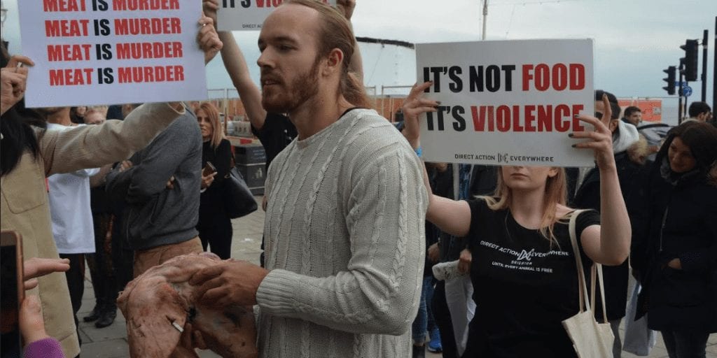 The Protester Who Ate A Raw Pig’s Head Outside A Vegan Festival Has Accidentally Turned People Vegan