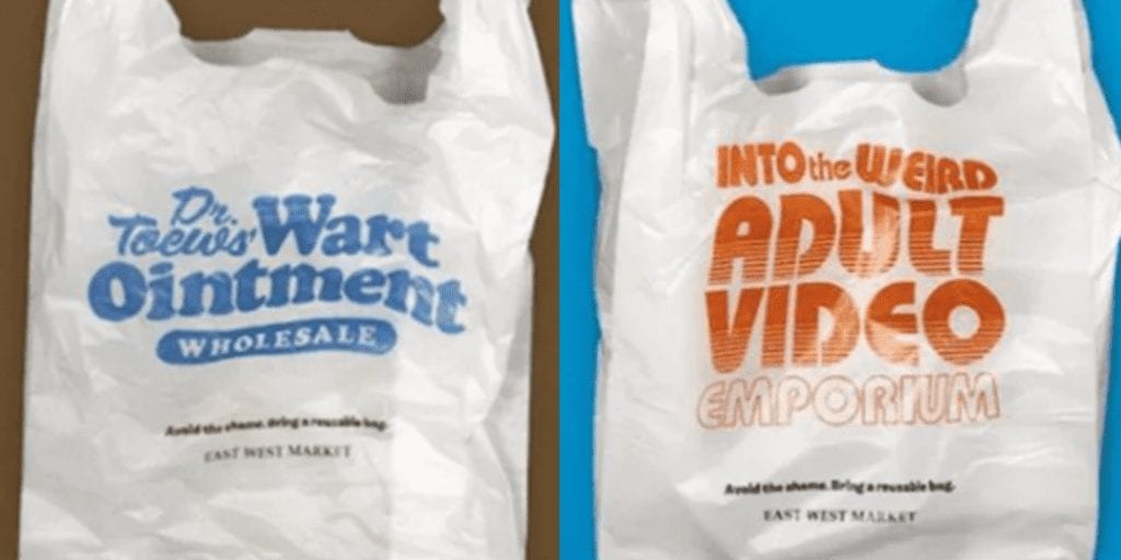 Grocery store shames plastic use with embarrassing bags