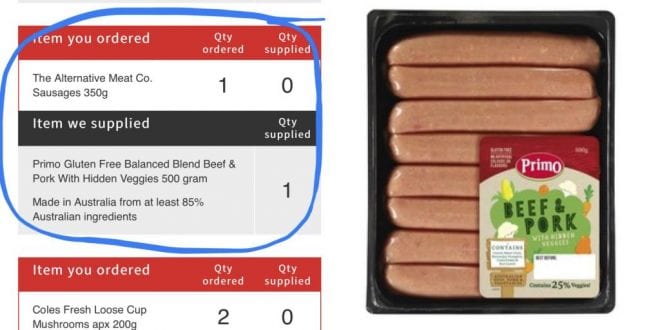 Online shopper disgusted after supermarket replaces out of stock vegan sausages with meat