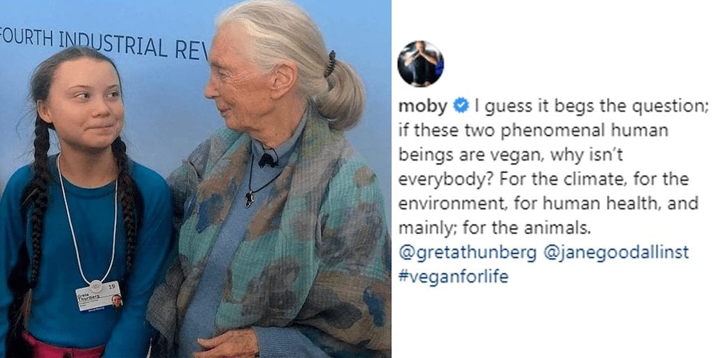 Moby praises Greta Thunberg and Jane Goodall If these two are vegan, why isn't everybody