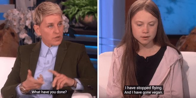 Greta Thunberg tells Ellen I've gone vegan