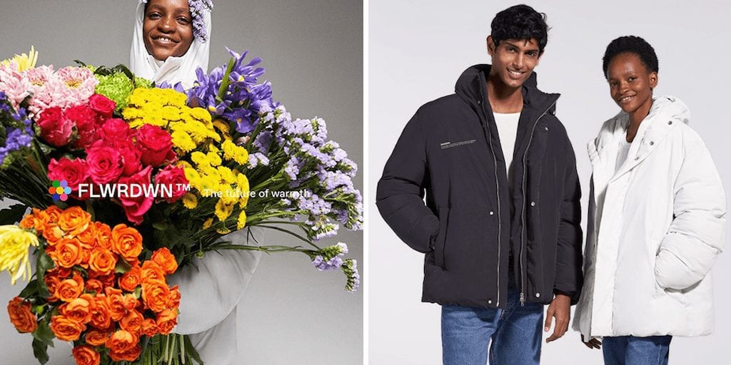 European fashion brand releases vegan down jacket made from flowers and recycled plastic