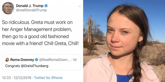 Greta Thunberg ridicules Donald Trump with his own tweet