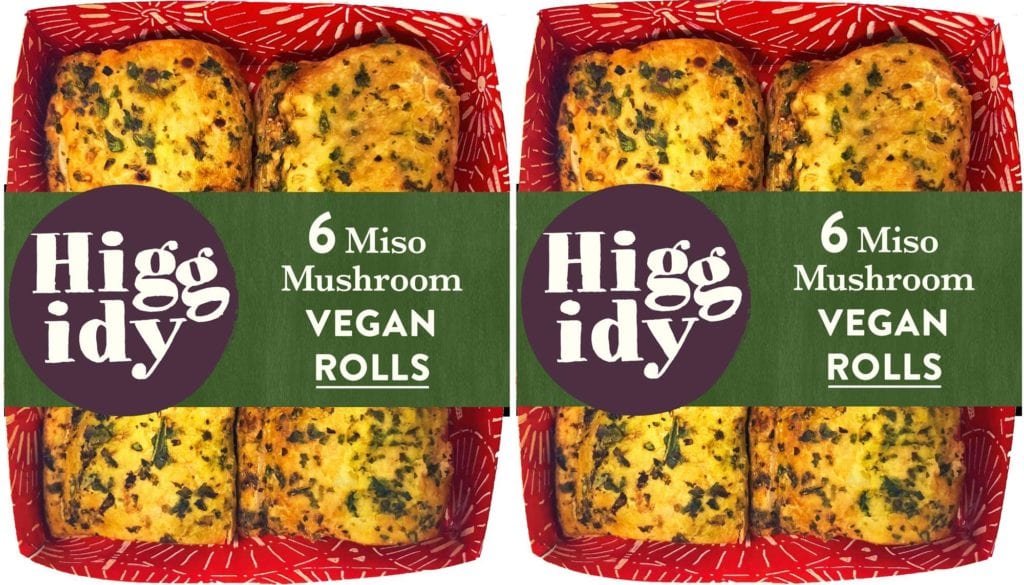 A box of two vegan miso mushroom pastry rolls from Higgidy.
Pie company Higgidy to launch its first vegan roll 