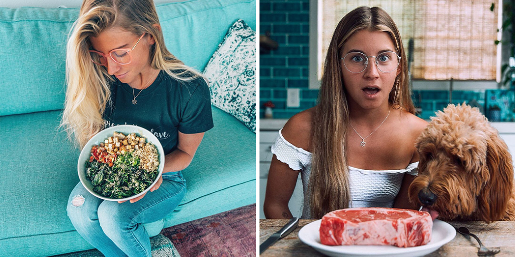 Vegan influencer blasted for switching to a 'carnivore' diet