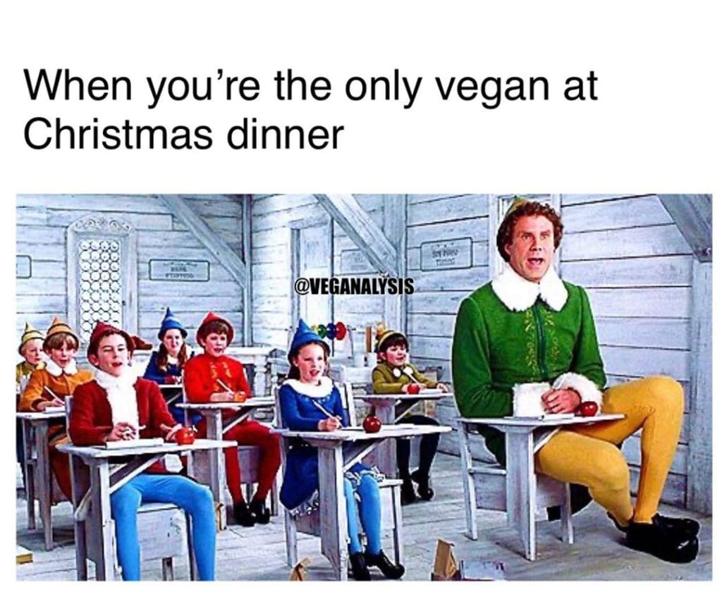 When you're the only vegan at Christmas dinner