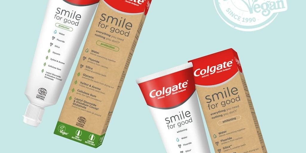 Colgate launches two vegan toothpastes in recyclable tubes