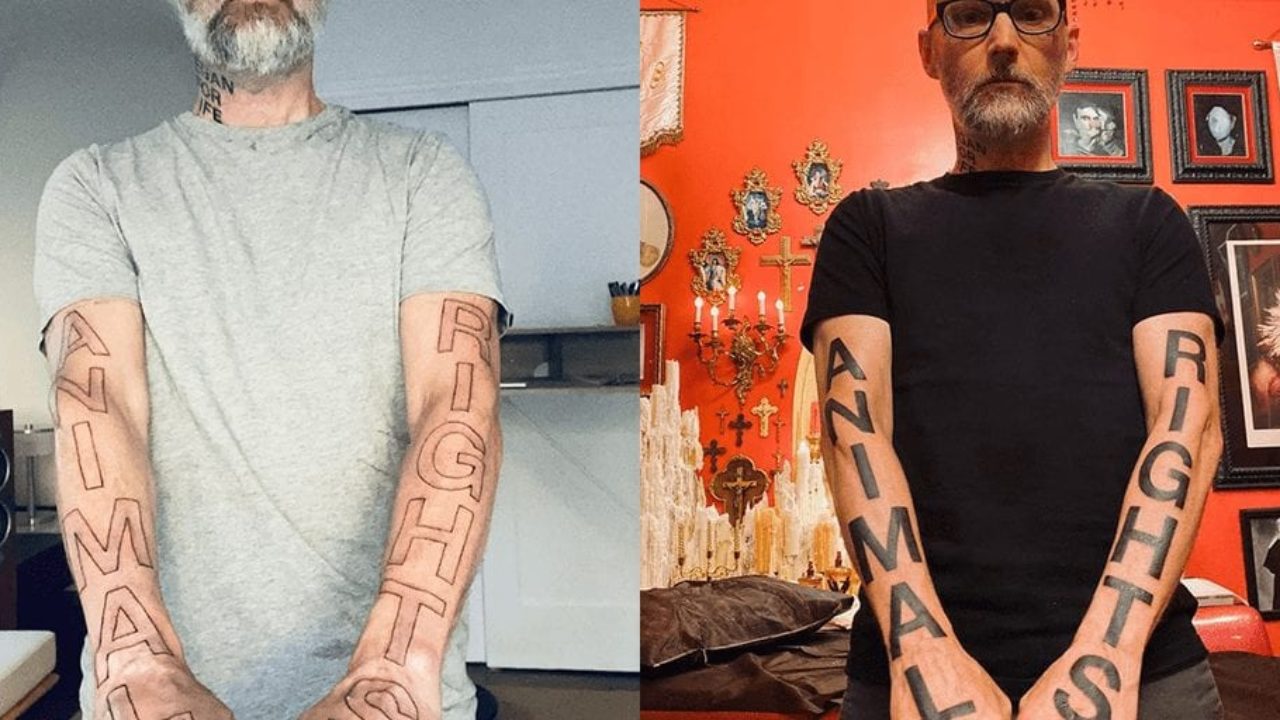 Singer Moby's Huge 'Animal Rights' Tattoos get darker and bolder | Totally  Vegan Buzz