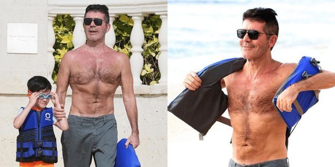 Simon Cowell hits the beach in Barbados with his son Eric for their annual Christmas holiday