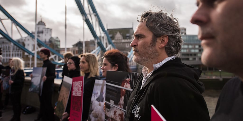 Joaquin Phoenix joined London protest to urge people to 'go vegan' for planet