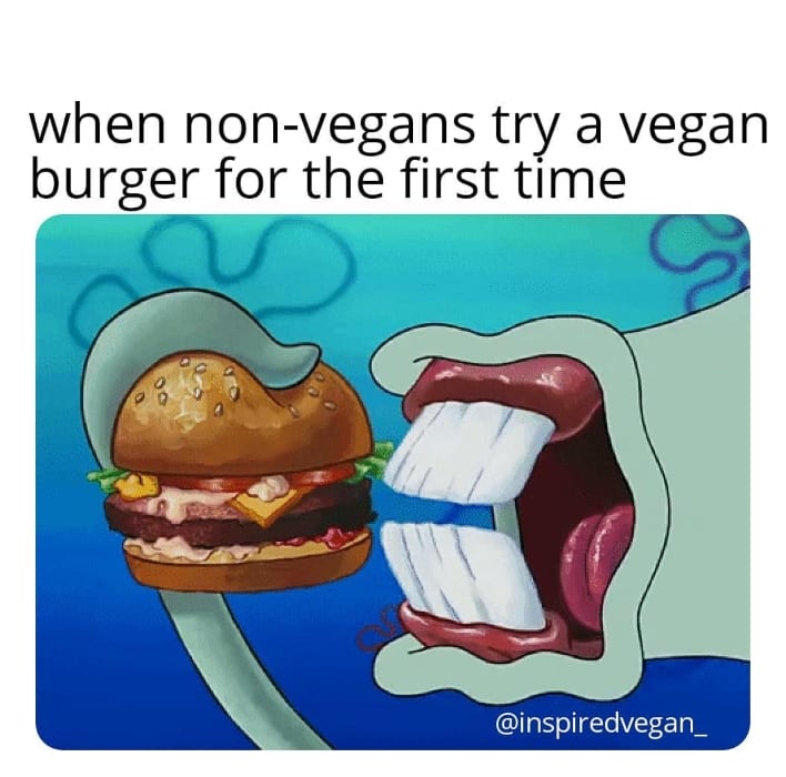 When non vegans try a vegan burger for the first time