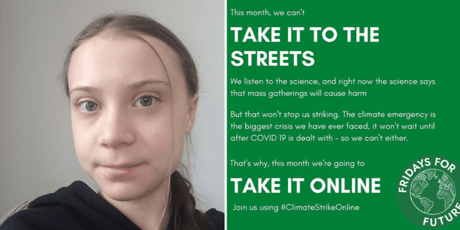 Greta Thunberg online strike