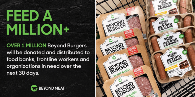Beyond Meat to give away 1M+ vegan burgers to feed COVID-19 frontliners