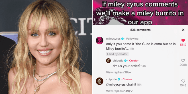 Chipotle's new vegan burrito is named after Miley Cyrus