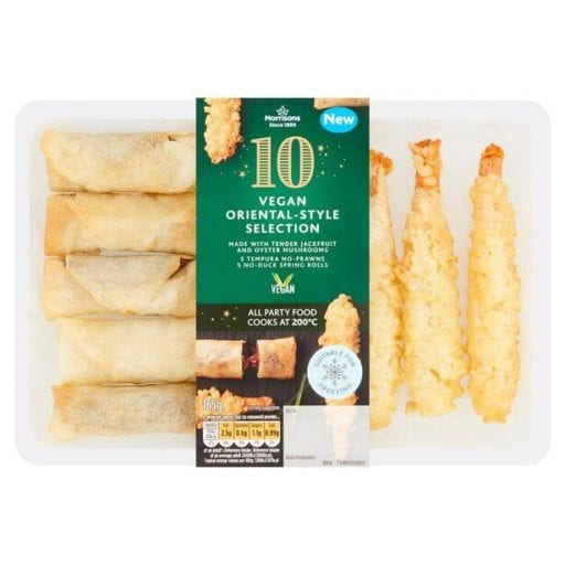Morrisons' new vegan party food range including no-pigs, no-duck and no-prawns tempura roll out in the stores across UK