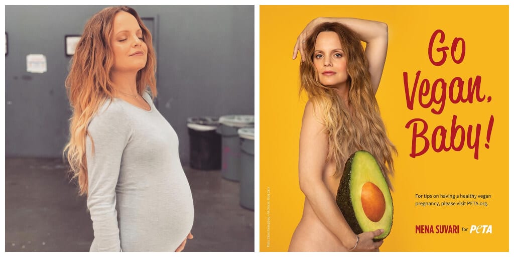 Mena Suvari advocates vegan pregnancy in new PETA ad