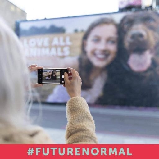 Gigantic ‘Future Normal’ billboard in London urges people to go vegan