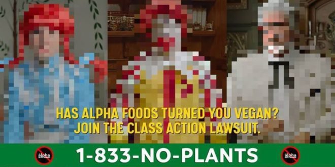 Three fast foods mascots are suing Alpha Foods