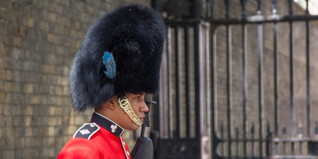 Vegan charity unveils faux-fur Queen’s guard cap in bid to save bear lives