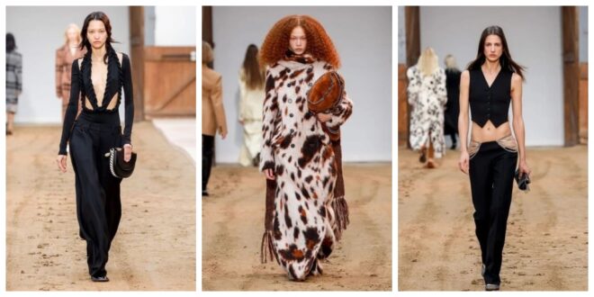 Stella McCartney brings horses on the catwalk to push her 'leather-free' message, sparks ethical debate